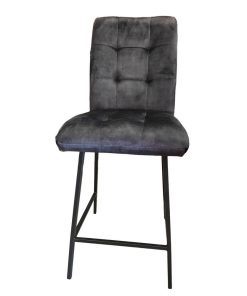 CHAISE DE BAR VELOURS COULEUR ANTHRACITE  95 X 43 X 54 CM ASSISE 65 CM