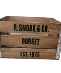 CAISSE A POMME EN BOIS ET ACIER 43.5 X 30.5 X 25.5 CM