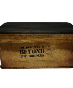 COFFRE DE RANGEMENT METAL DORE DECO  62 x 32 x 31 cm