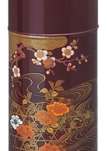 Boite à thé bordeaux fleurs(200g)